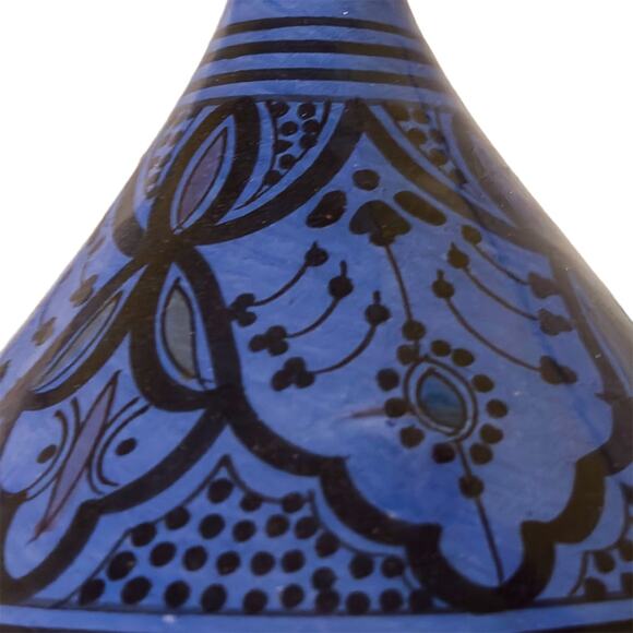 Moroccan Tagine Blue Handmade Hand-Painted Glazed Ceramic Cookware Lid Only - Picture 10 of 10